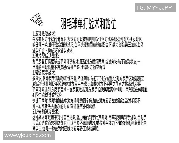 羽毛球比赛技术动作与战术配合